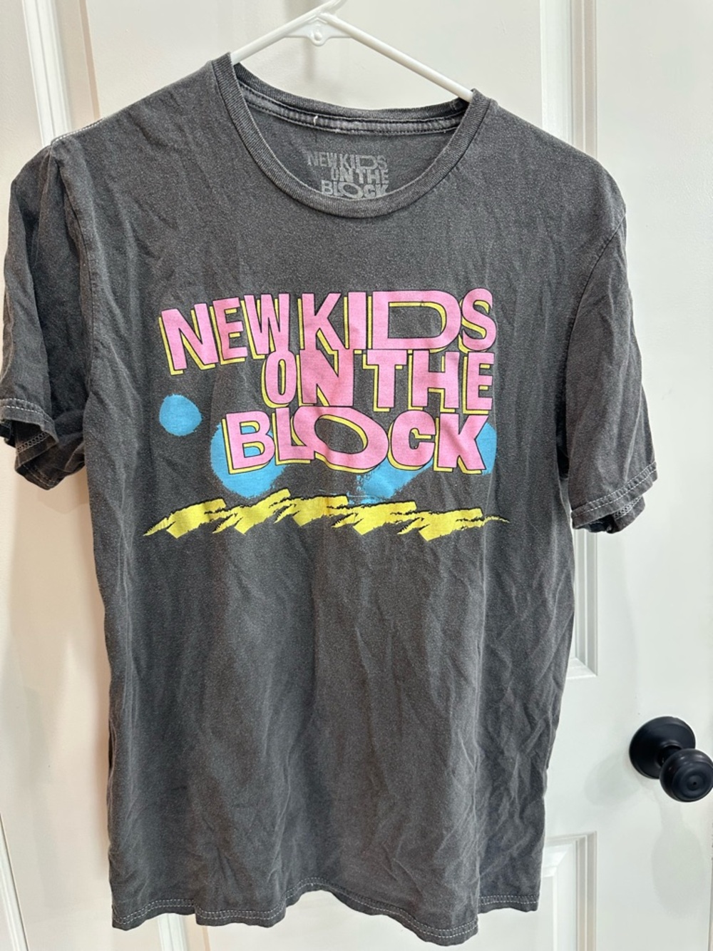 🔥Sunday Sale🔥 Graphic Tee - Black with Pink & Yellow Print